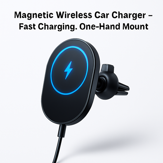 Magnetic Wireless Car Charger – Fast Charge, Dashboard Mount