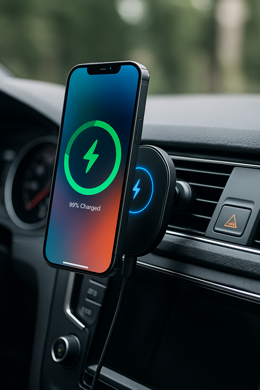 Magnetic Wireless Car Charger – Fast Charge, Dashboard Mount